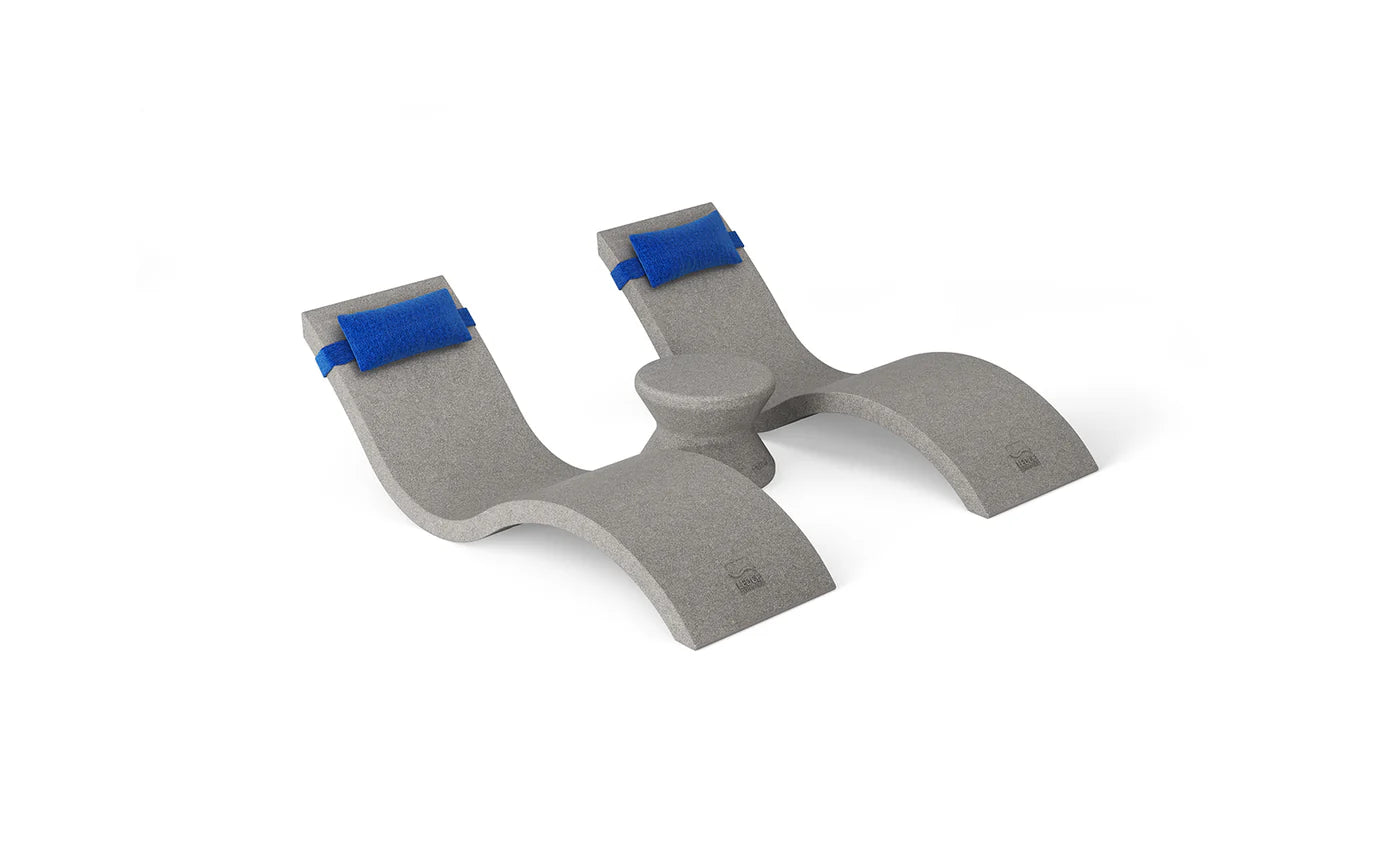 Signature Chaise Headrest Pillow and Side Table In-pool Set