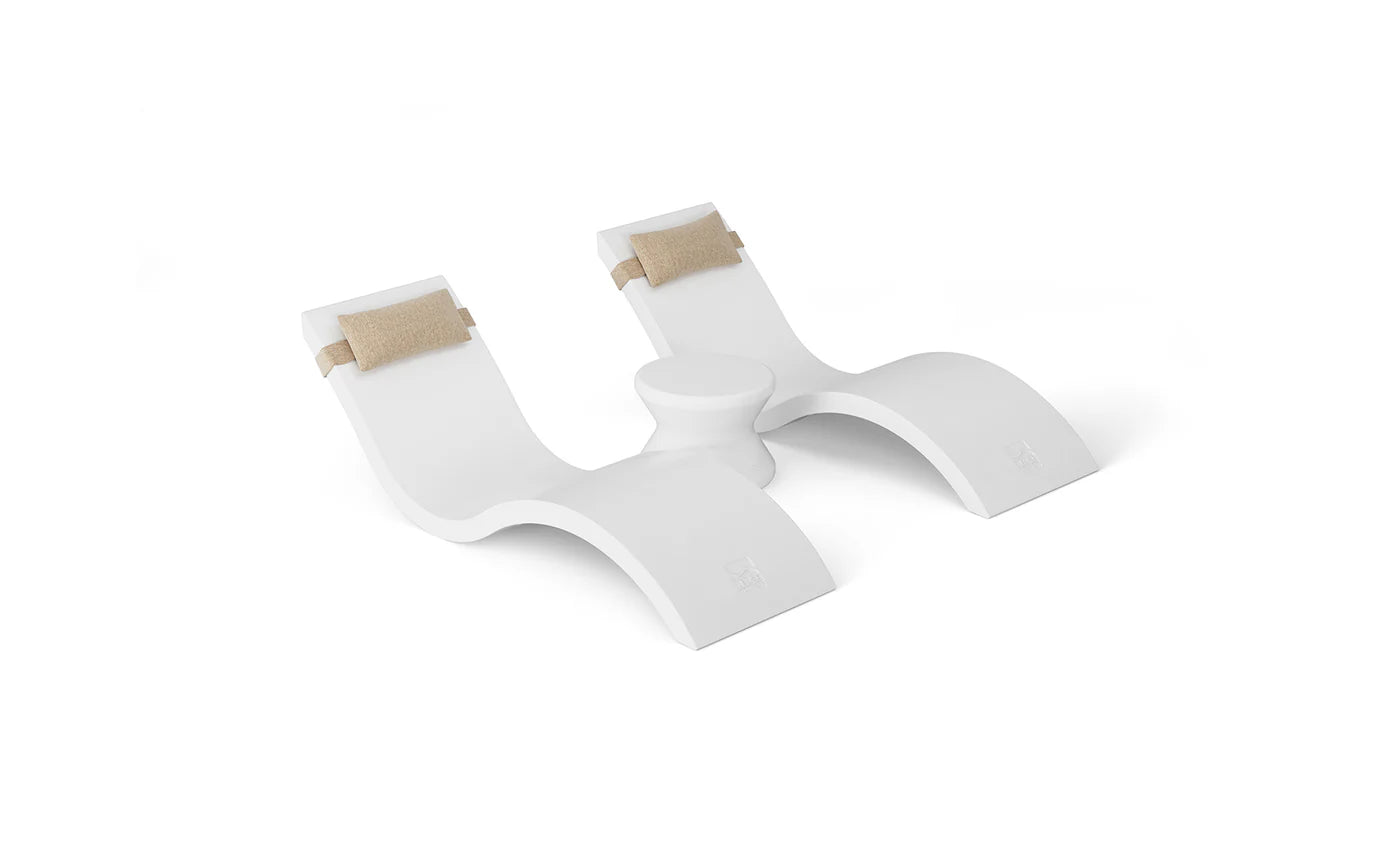 Signature Chaise Headrest Pillow and Side Table In-pool Set