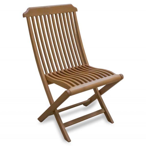24" Brown Solid Wood Indoor Outdoor Deck Chair