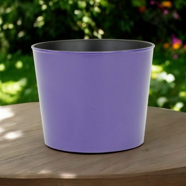 7" Navy Blue Recycled Plastic Indoor Outdoor Round Pot Planter