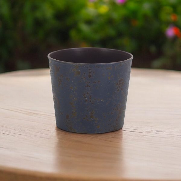 6" Blue Recycled Plastic Indoor Outdoor Round Pot Planter