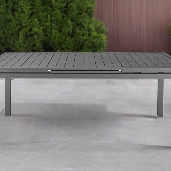 71" Gray Aluminum Extendable Outdoor Dining Table