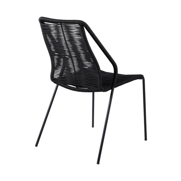 Set of Two 22" Black Metal Outdoor Dining Chair