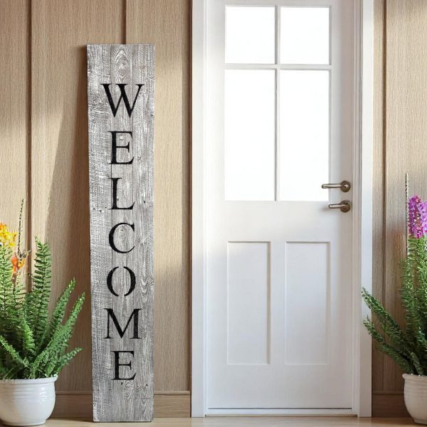 Rustic White Wash Front Porch Welcome Sign