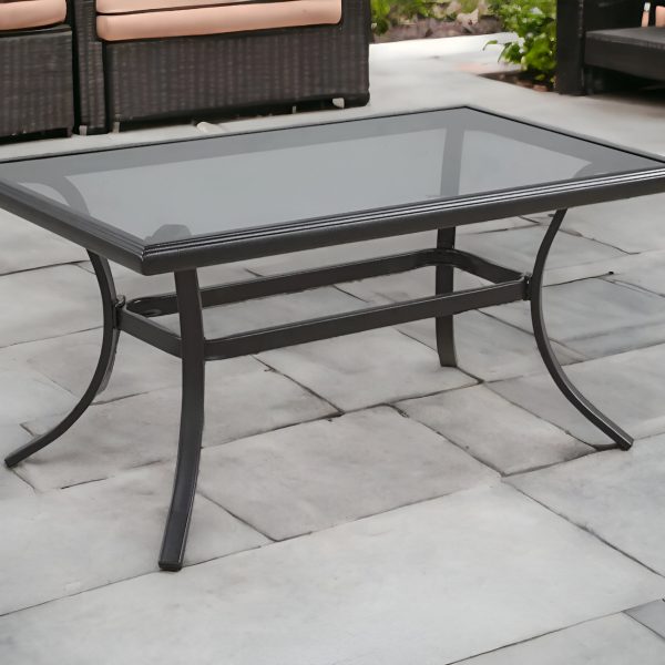 21" Black Metal Outdoor Coffee Table